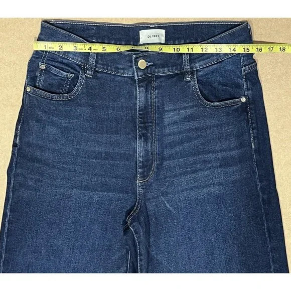 DL1961 Women Jeans Size 31 Blue HEPBURN WIDE LEG HEPBURN JAMBE High Rise Stretch - Picture 7 of 16